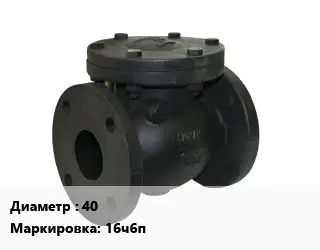 Клапан чугунный 40 16ч6п Ру16 обратный 225